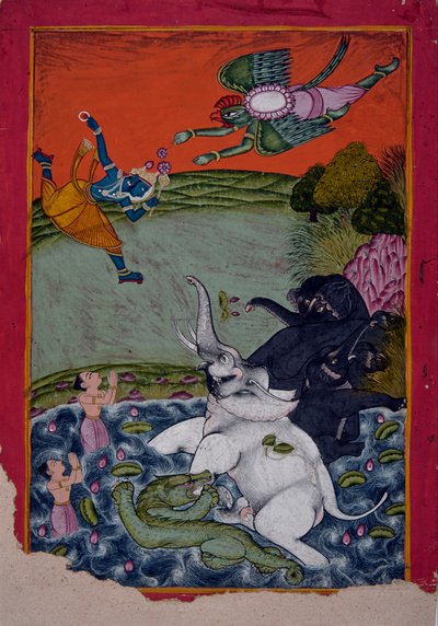 Gajendra Moksha door Unbekannt Unbekannt